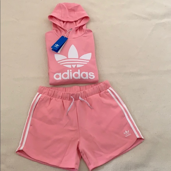 NEW Adidas Hoodie Sweatshirt Pink - Picture 5 of 8